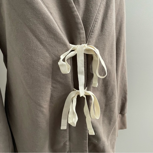 Anthropologie Saturday Sunday Olive Brown Tie Front Cardigan Jacket Sweater - Picture 2 of 9